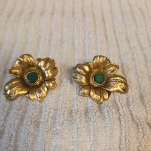 White House Black Market WHBM Earrings Gold- Tone .